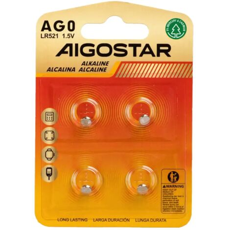 4 x pila batteria a bottone orologio AG0 LR521 379 v379 1,55v