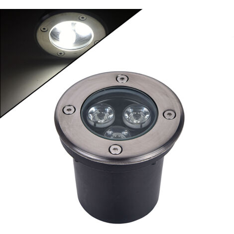 FARETTO LED SEGNAPASSO CALPESTABILE 3W LUCE NATURALE 4000K - IP65 IN ACCIAIO E VETRO TEMPERATO IDEALE PER VIALETTI GIARDINI E INGRESSI