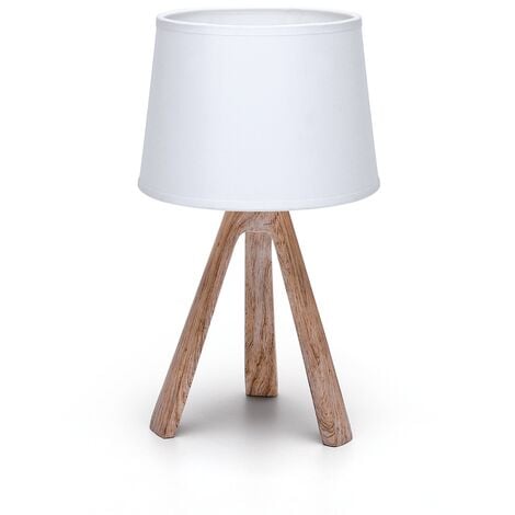 Abatjour Minimal lampada da tavolo Bianca E14 Aigostar