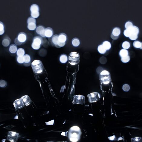 Catena di luci 25 metri da 500 Led Bianco Freddo con cavo verde Wisdom