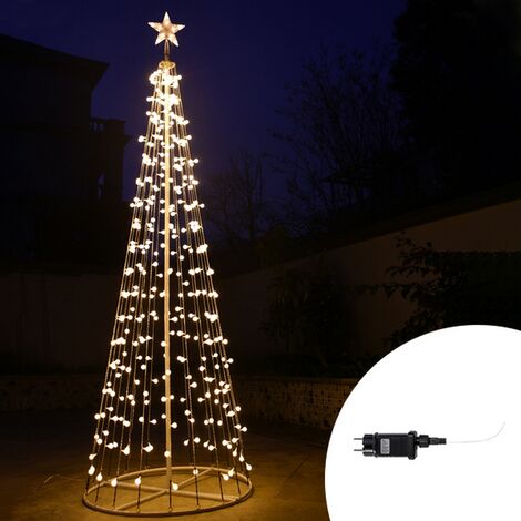 Luci di Natale LED 120 Lampade Esterno IP44 Luce Bianca Calda Catena 9,76 mt