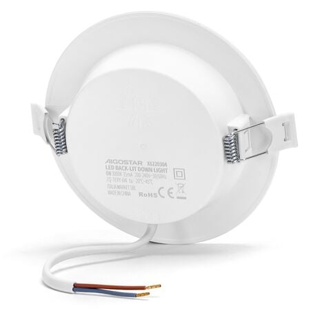 Faretto Led slim da incasso 6W Rotondo Cornice bianca Apertura 100 gradi Bianco caldo 3000K Aigostar