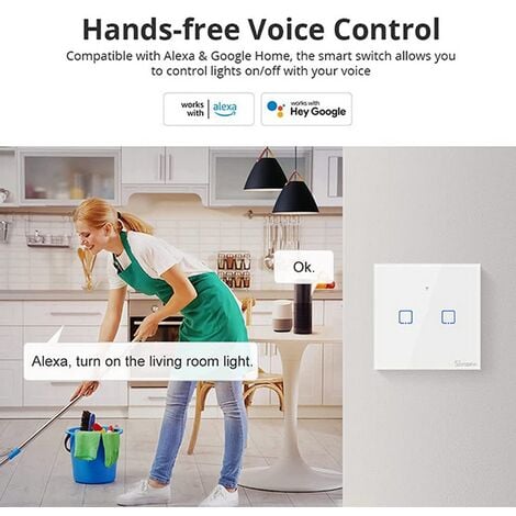 Interruttore Touch Smart SONOFF T0 EU 2C 2 tasti WiFi da parete