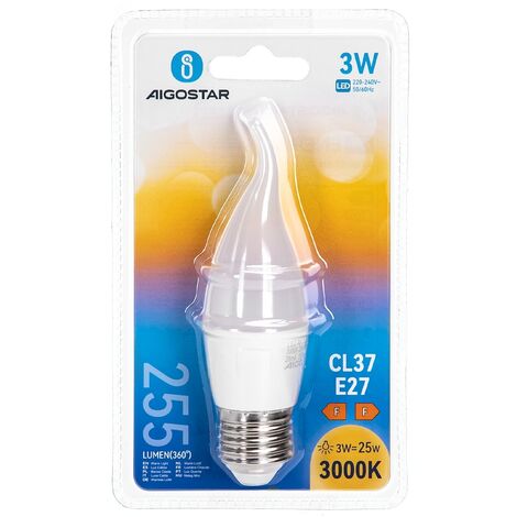 Lampadina Led E27 A60 a bulbo 15W Bianco caldo 3000K Aigostar 