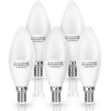 Lampadina Led E14 C37 a oliva 9W Bianco freddo 6400K Aigostar