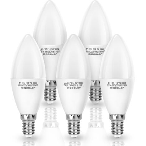 Lampadina Led E14 C37 a oliva 9W Bianco caldo 3000K Aigostar