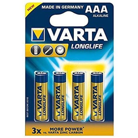 Batteria Varta 1,5V AAA Ministilo Longlife Alcalina confezione da 4 pile