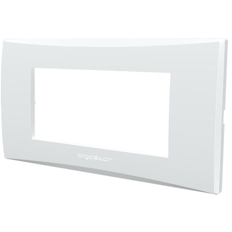 Placca 4 moduli 504 in plastica bianca compatibile anche con Vimar Plana