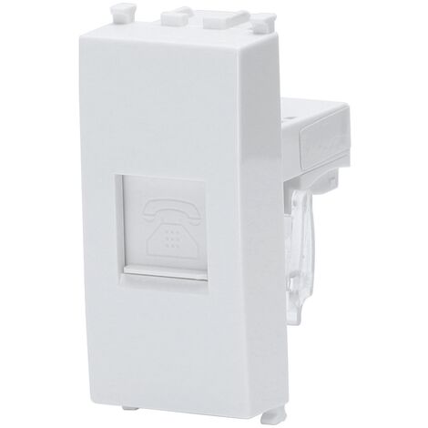 Presa Telefonica RJ11 bianca compatibile anche con Vimar Plana