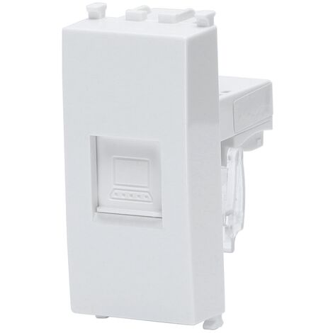 Presa Dati LAN RJ45 Cat5e UTP bianca compatibile anche con Vimar Plana