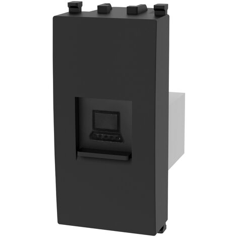 Presa Dati LAN RJ45 Cat5e UTP nera compatibile anche con Vimar Plana