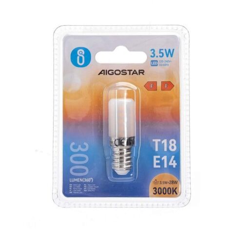 Lampadina Led da frigorifero E14 T18 3,5W Bianco caldo 3000K Aigostar (1/5)