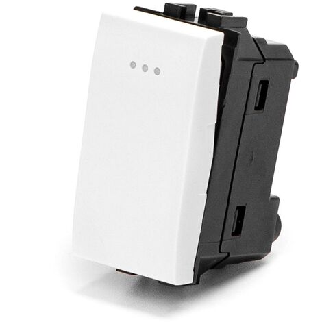 Pulsante unipolare 16A bianco compatibile anche con BTicino Livinglight