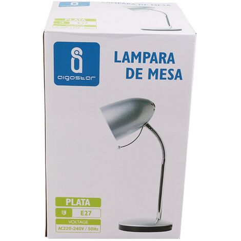 Lampada da scrivania Argento E27 con base e braccio regolabile Aigostar