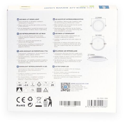 Faretto LED Incasso Rotondo Piatto 18W – Luce Naturale, Alta Luminosità, Design Moderno Bianco – Pannello LED Super Bright Per Soffitto, Risparmio Energetico