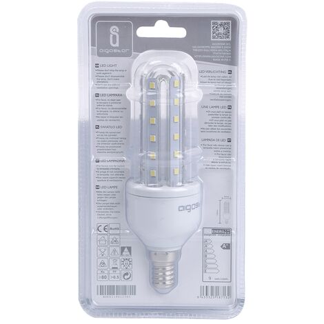 Lampadina Led E14 a tubo a U 9W Bianco freddo 6400K Aigostar