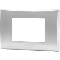 Placca 3 moduli 503 in plastica argento compatibile anche con Vimar Plana