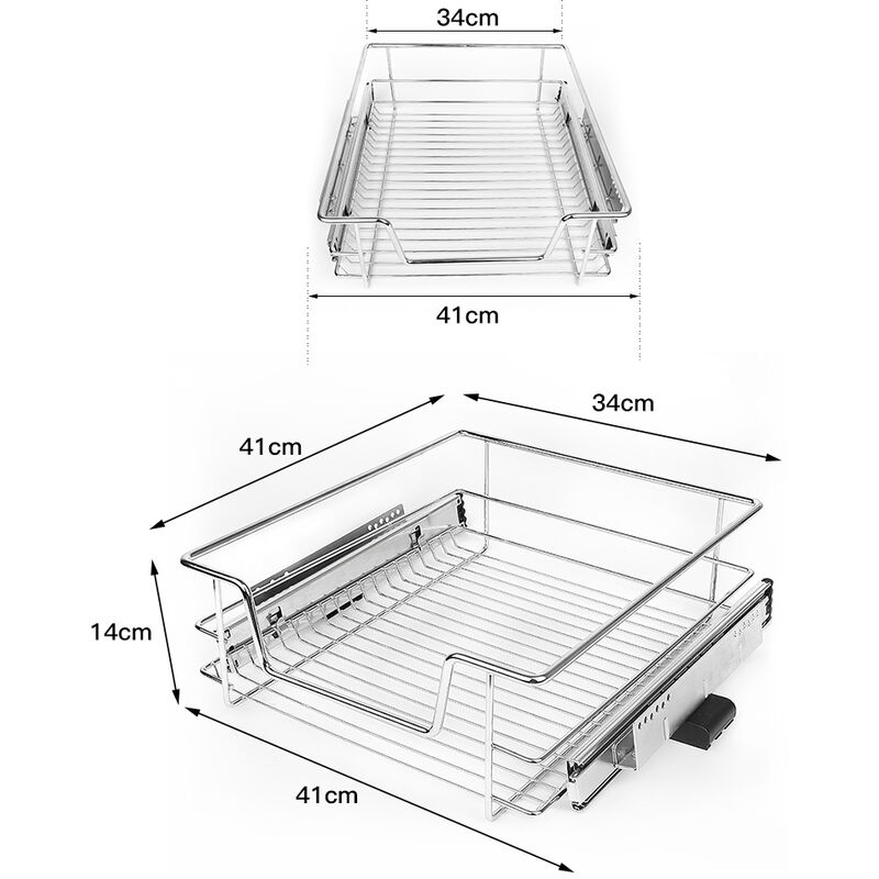 Cestino Estraibile Per Armadietti Cucina - In Acciaio Cromato 50x23x50cm, Di Wenko - Foto 2