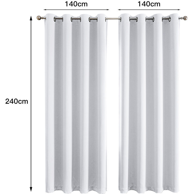 2 Tende Termiche Oscuranti isolante oscuramento con 2 fermatenda, 130 x 240  cm
