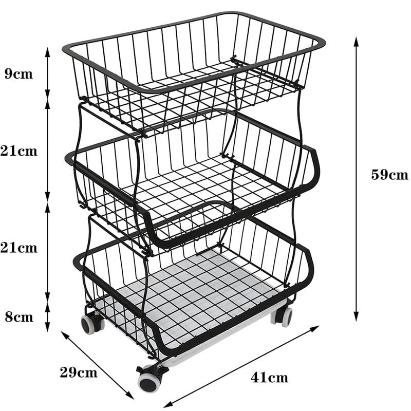 Vasagle Scaffale da Cucina, Supporto per Forno a Microonde con Ripiani,  Cesti in Filo Metallico, 6 - Shopping.com