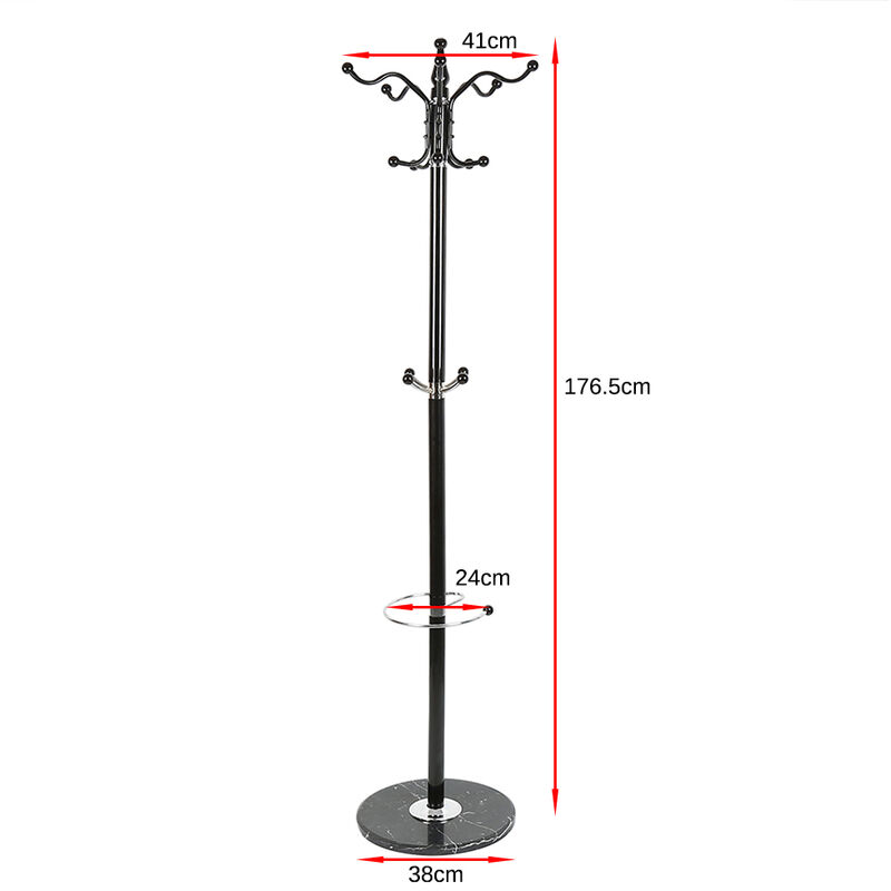 Appendiabiti E Porta Cappelli, Appendiabiti, Attaccapanni da terra con  piedestallo in marmo, 176,5cm x 41cm