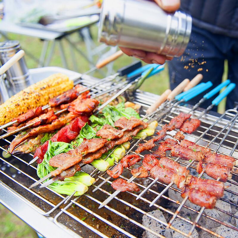 barbecue portatile a carbonella per grigliate carne pesce verdure 20x35x27  cm