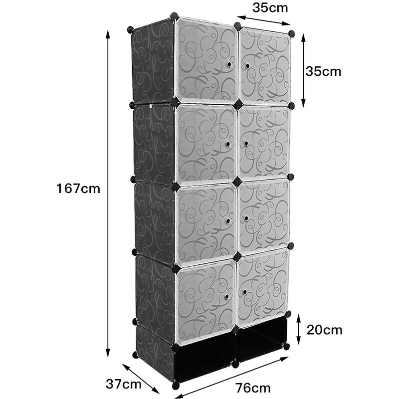 Armadi con scaffali in plastica - Armadio in plastica, armadio 1677637cm