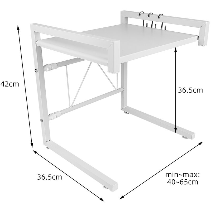 GOTOTOP Supporto Forno a microonde mensola portaoggetti a 2 Piani Supporto  di immagazzinaggio Cucina Rack armadietto…