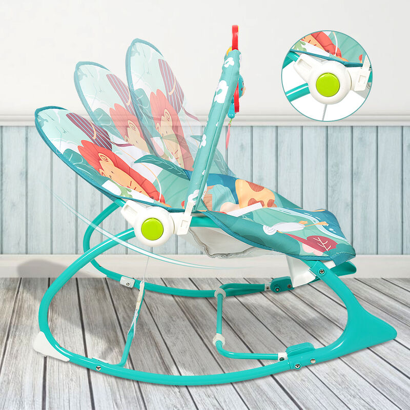 Dondolo Pieghevole KIDIZ Per Neonati - Con 5 Velocità, Suoni Naturali E Giochini - Foto 4