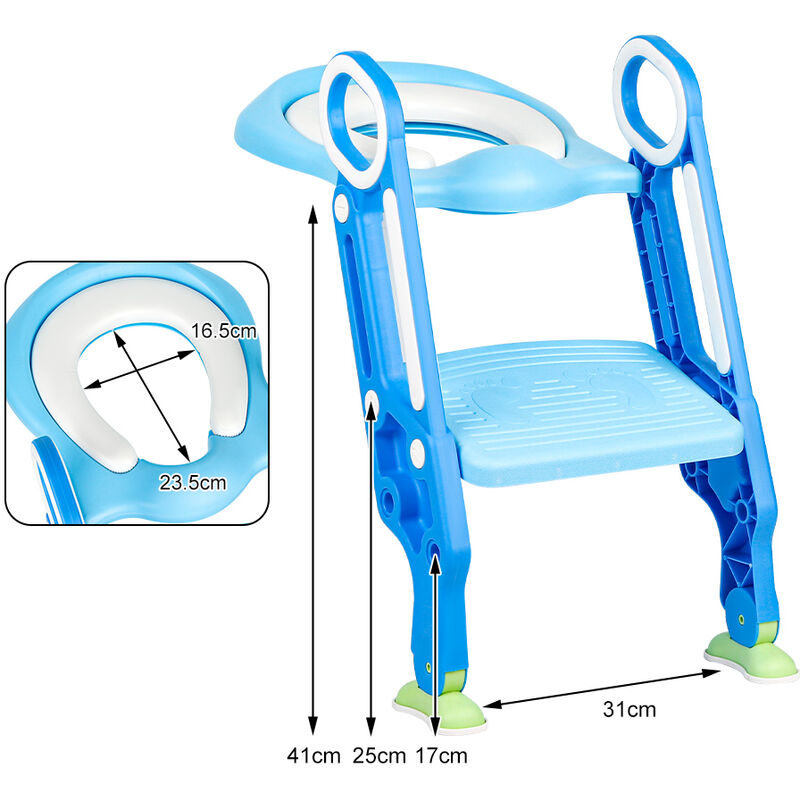 Riduttore WC per Bambini,Baby training WC vasino sedile con scaletta  Blau+weiß
