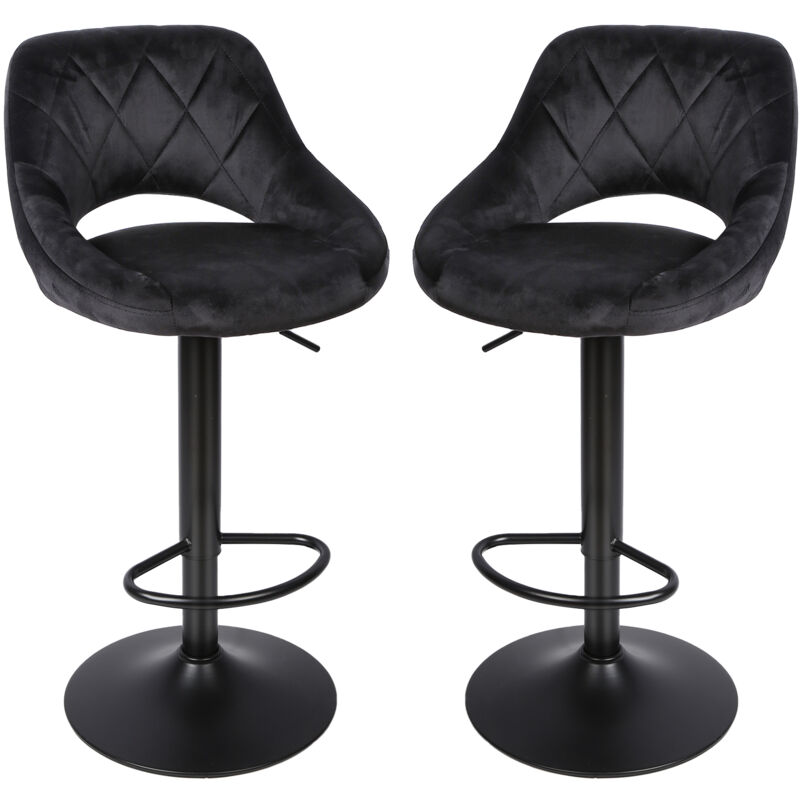 Redlife Set Di 2 Sgabelli Da Bar Girevoli In Ecopelle Marrone, Con Schienale E Poggiapiedi, Altezza Seduta 74,9 Cm, Girevoli A 360°, Per Cucina E Isola, Carico Max 120 Kg - 2