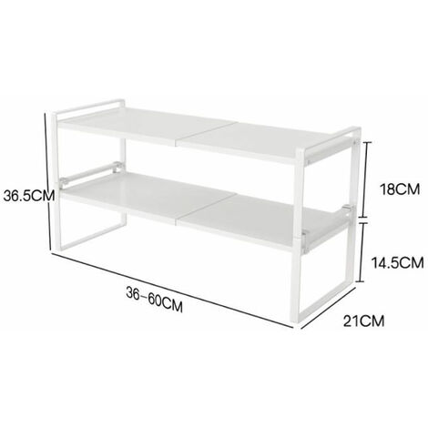 Scaffale per armadietto bianco organizzatore impilabile cucina dispensa bancone armadio armadio Stand Rack riser organizzazione delle spezie  15