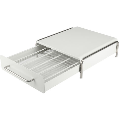 Scatola capsule caffè,alzata caffè, cassetto capsule,  distributore capsule, cassettiera per conservare capsule caffè, bustine tè, porta capsule per 36 cialde caffè, 30,5 x 31,5 x 10 cm bianco
