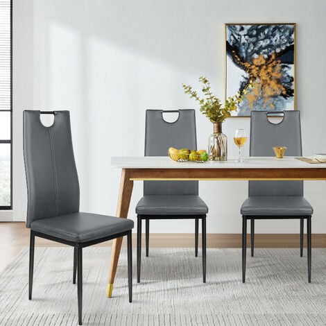 Set 6 sedie pranzo, sedie cucina moderne, sedie tavolo pranzo, rivestimento  in microfibra effetto vintage, struttura