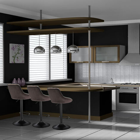 Klihome Sgabelli da Cucina, Sgabelli da Bar Set di 4, Sgabelli da Bar per Colazione con Schienale, con Sedile in Velluto Imbottito e Struttura in Metallo con Poggiapiedi, Grigio scuro,K0005BH-4
