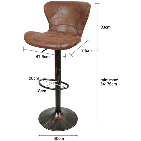 Set di 2 Sgabelli da Bar Girevoli, Sgabelli da Bar senza Schienale di 74 cm con Sedili Imbottiti e Gambe in Legno Massello, Sedie per Isola Cucina con | Leroy Merlin
