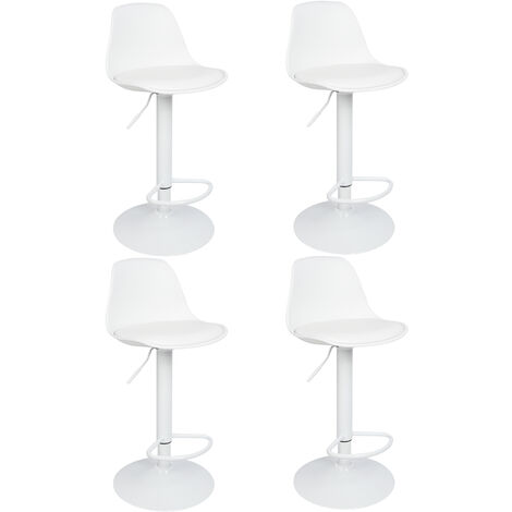 Set 4 Sgabelli Da Bar COLAMY, Altezza Banco 63 Cm, Con Schienale E Imbottiti, Struttura Metallica - 4