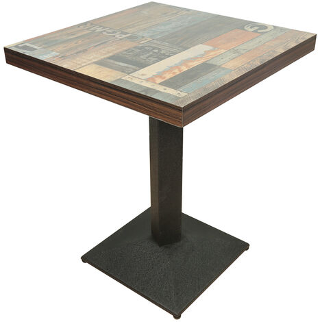Haloyo Tavolino Alto da Bar, Tavolo da Cucina Gambe in Metallo, Tavolo da Pranzo per Home Pub Bistro 60 x 60 x 75 cm,pavimento floreale retrò