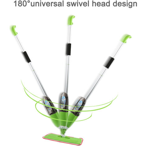 Haloyo Spray mop spray, panno in microfibra con spruzzatore, verde