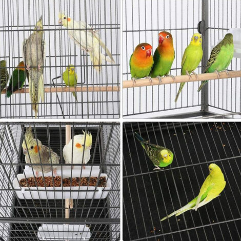 Haloyo Gabbia Voliera per Uccelli per canarini,Voliera da Interno/Esterno, inclusi  Ruote,59 x 59 x 150cm,noir