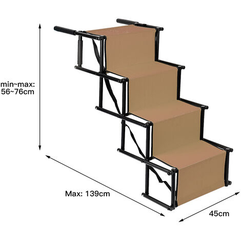 Haloyo scaletta pieghevoli per cani, Grandi e Piccoli Cani,101 x 76 x 47  cm,marrone