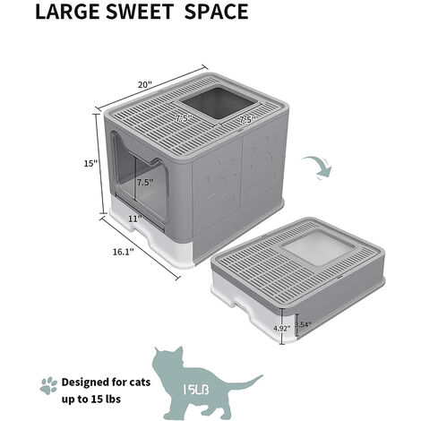 Lettiera Portatile Per Gatti - Senza Nome - Pieghevole - Tessuto Oxford 600d Impermeabile Antiscivolo~p141467388