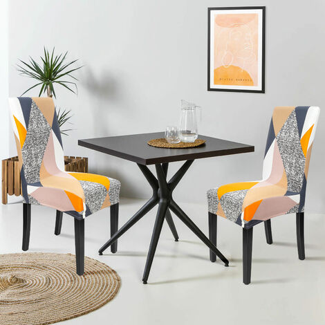 Set di 6 coprisedie elasticizzati XL grigi per sala da pranzo, rivestimento  elastico per sedie con
