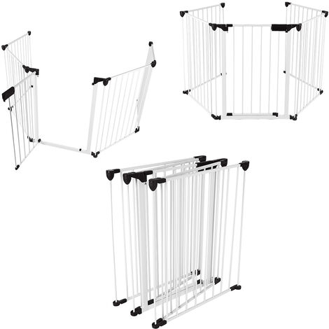 PawHut Recinto per Cani Pieghevole in Metallo, per Interno ed Esterno con Porta con Catenaccio e Picchetti, 82x82x60cm Grigio