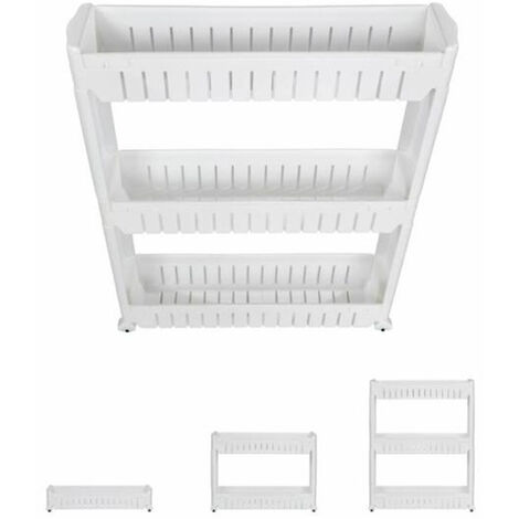 Scaffale Portaspezie 3 Ripiani In PET E Alluminio, Con Ganci E Supporto Per Coperchi, Organizer Da Cucina 36x18x51,5 Cm, Per Barattoli E Prodotti Skincare - 2