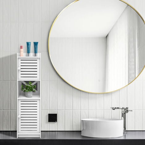 Armadietto Bagno a Colonna da Terra Haloyo®,organizzare,22 x 20 x 75  cm,bianco