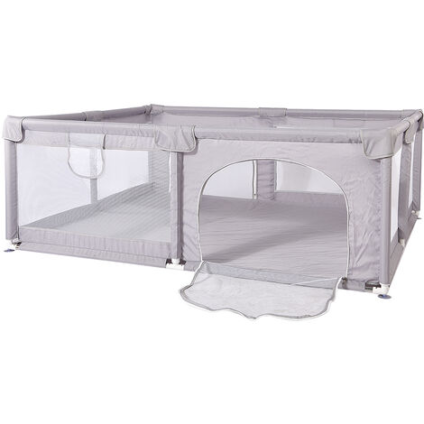 Box per bambini 150 x 150 cm senza montaggio, Recinto pieghevole per bambini con cancello con cerniera 3 Colori
