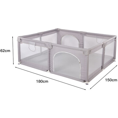 COSTWAY Recinto da Gioco per Bambini, Box per Bambini con Rete Traspirante, Centro Attività per