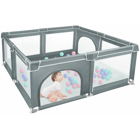 Box per Bambini,Centro Attività Portatile e Sicuro per Bambini,Haloyo®,Box con Cancello,Recinto per Bambini Centro Attività,180 x 150 x 66cm,grigio scuro