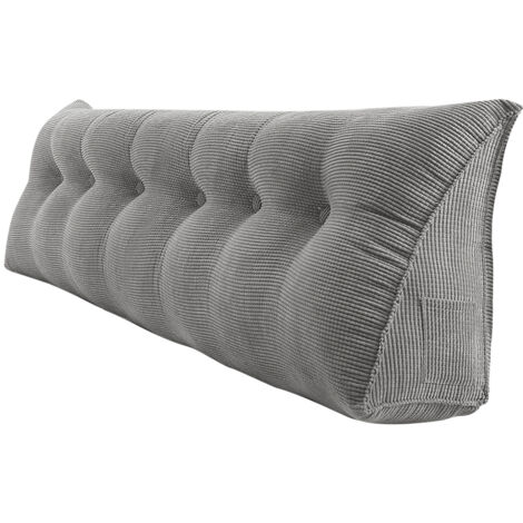 Haloyo® Cuscino da lettura a cuneo cuscino da comodino cuscino da comodino cuscino per chi dorme di lato 180x50x20cm grigio (1/5)